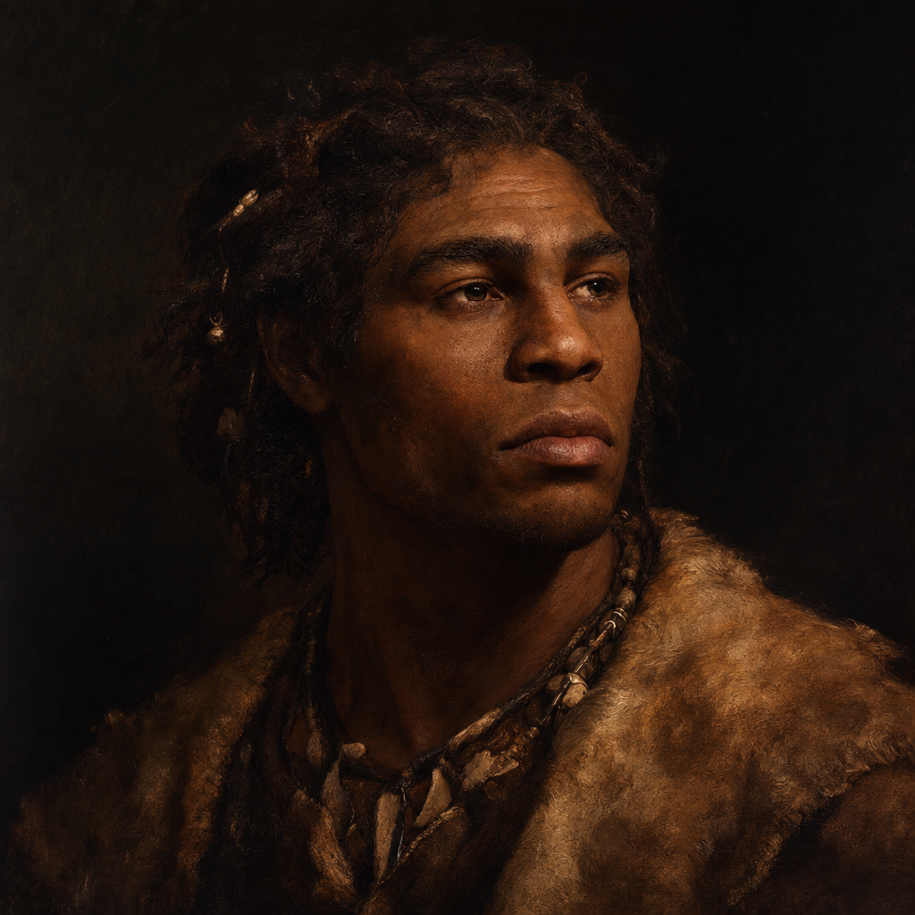 Portrait interpretation of Oase 1 (AI-generated artwork, not documentary evidence)