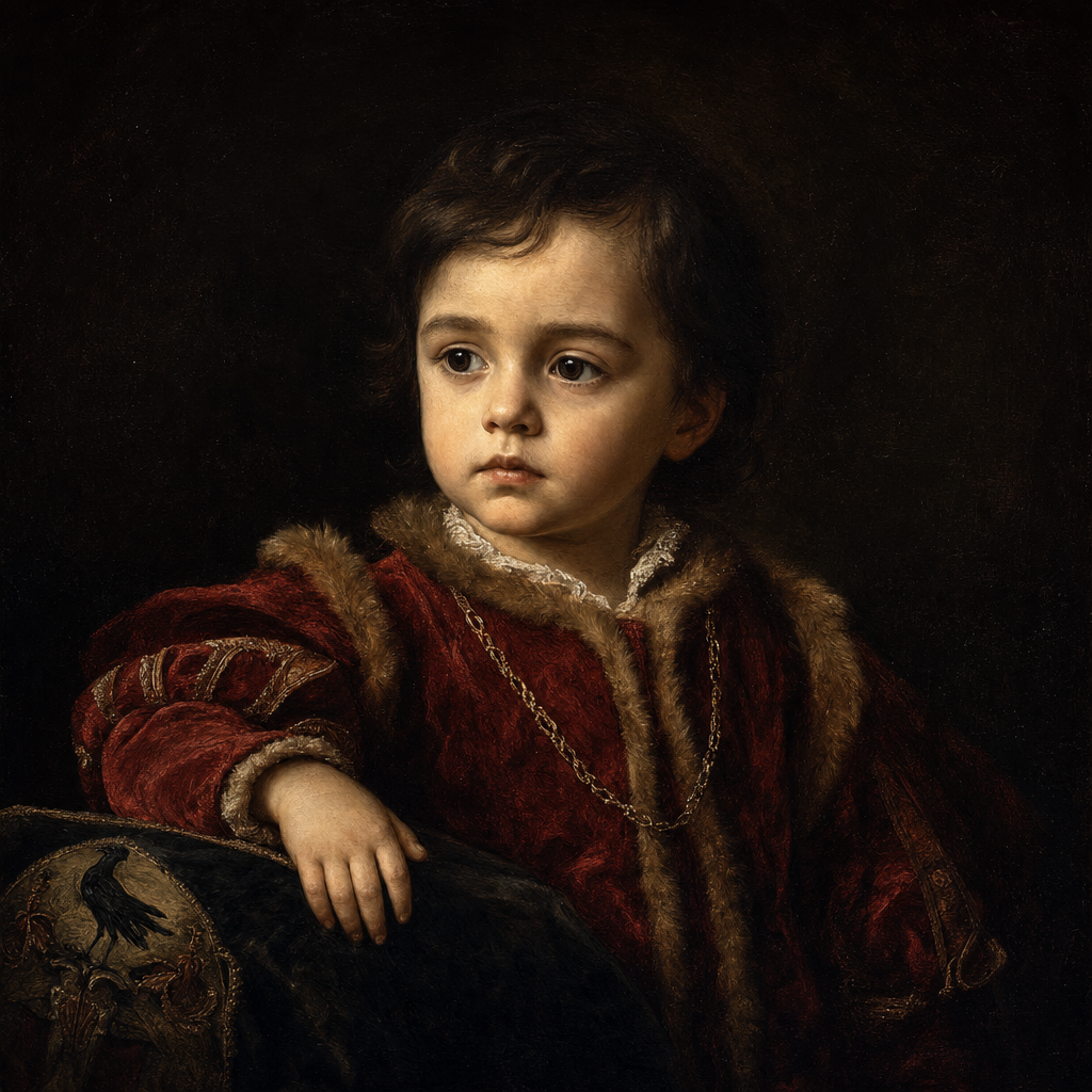 Portrait interpretation of Prince Christophorus Corvinus (AI-generated artwork, not documentary evidence)