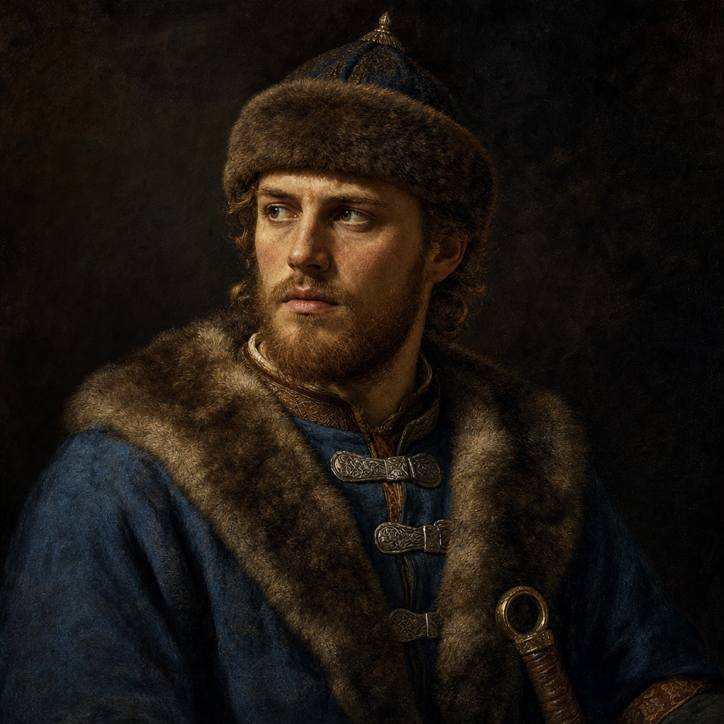 Portrait interpretation of Prince Gleb Svyatoslavich (AI-generated artwork, not documentary evidence)