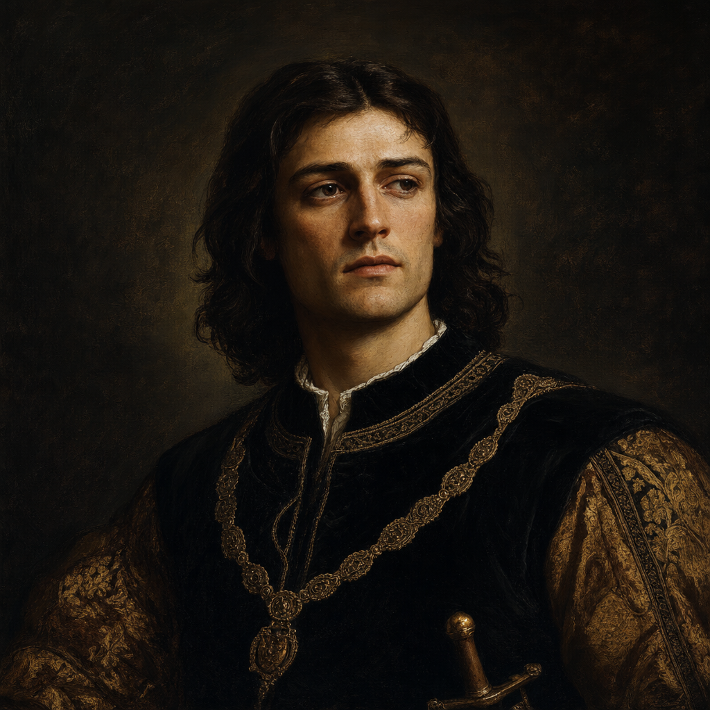 Portrait interpretation of Prince Johannes Corvinus (AI-generated artwork, not documentary evidence)