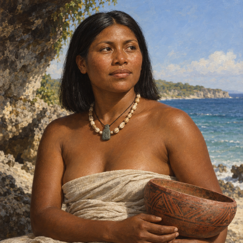 Portrait interpretation of The Ceramic Age Islanders of Hispaniola (AI-generated artwork, not documentary evidence)
