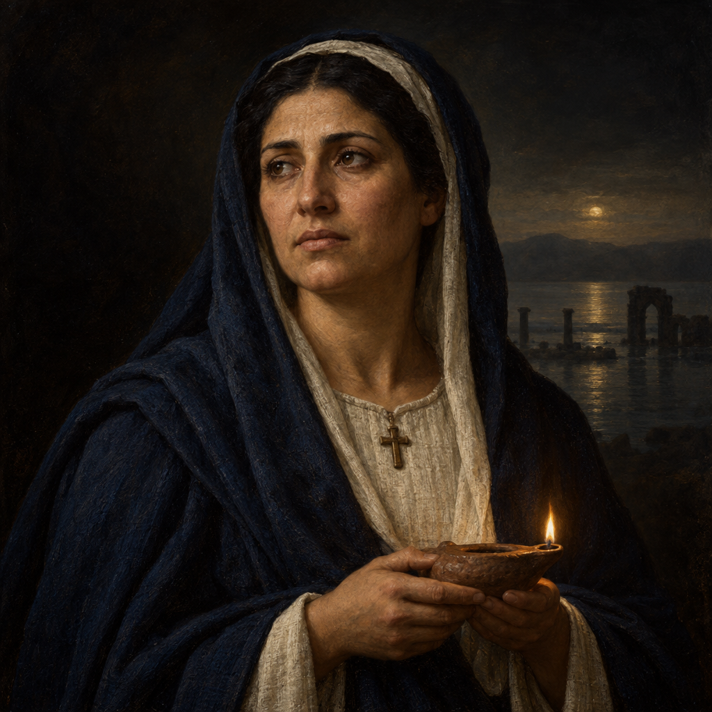Portrait interpretation of The Christians of Nicaea's Sunken Basilica (AI-generated artwork, not documentary evidence)