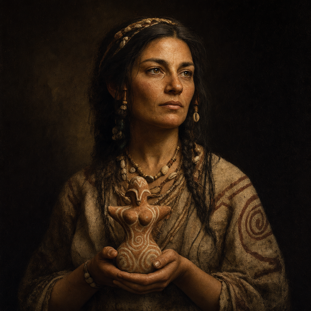 Portrait interpretation of The Cucuteni–Trypillia Mega-Settlements (AI-generated artwork, not documentary evidence)