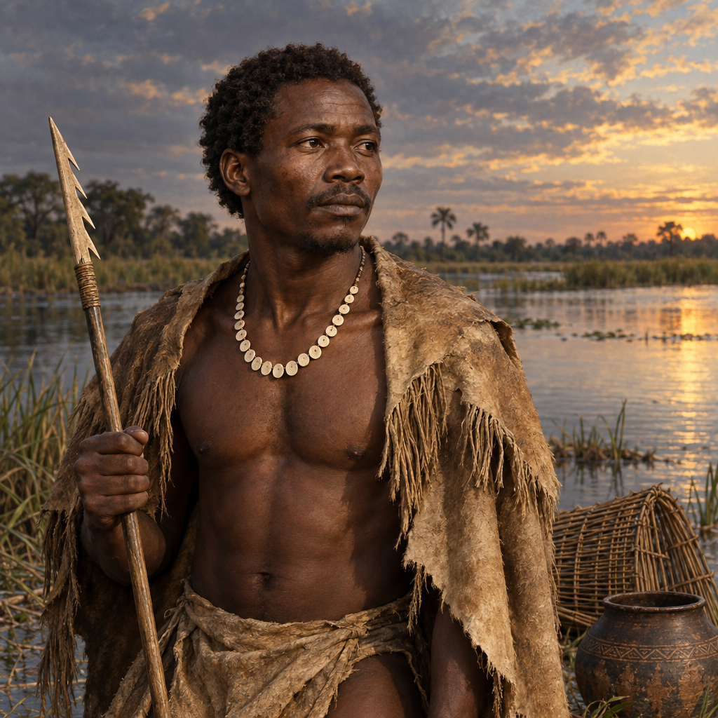 Portrait interpretation of The Early Iron Age of the Okavango (AI-generated artwork, not documentary evidence)