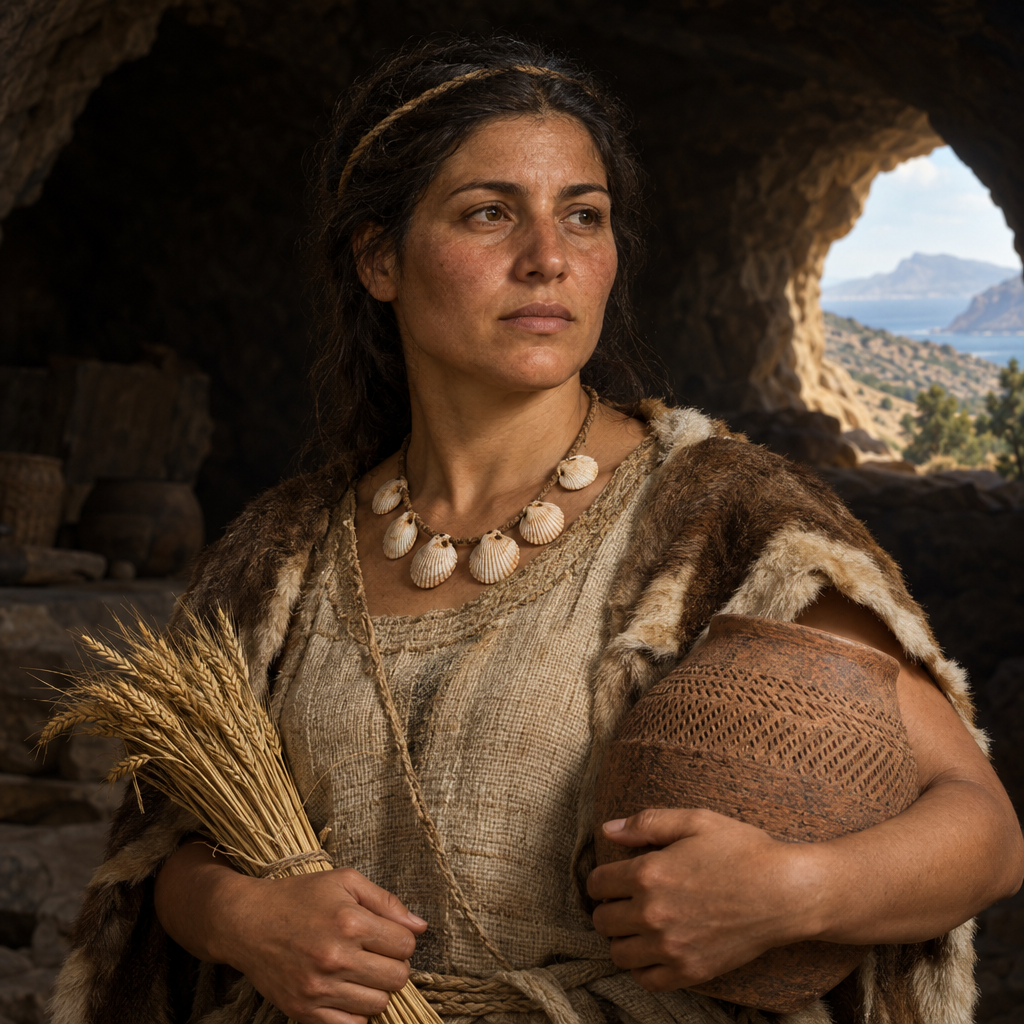 Portrait interpretation of The First Farmers of Kaf Taht el-Ghar (AI-generated artwork, not documentary evidence)