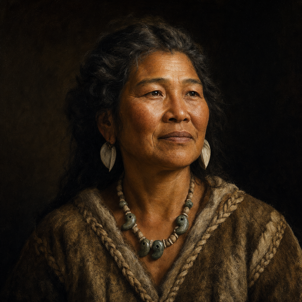Portrait interpretation of The Funadomari Jōmon Woman (AI-generated artwork, not documentary evidence)