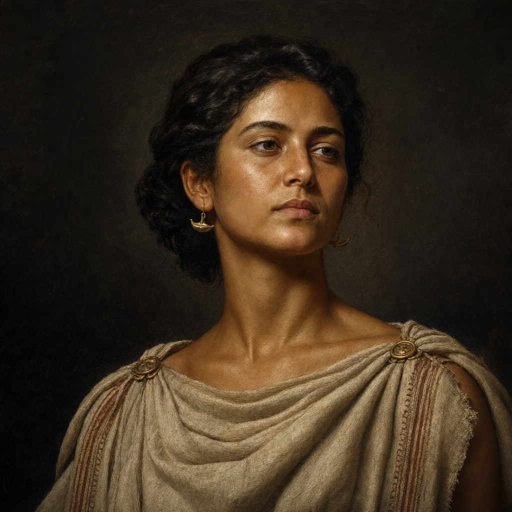 Portrait interpretation of The Greeks of Ambracia (AI-generated artwork, not documentary evidence)
