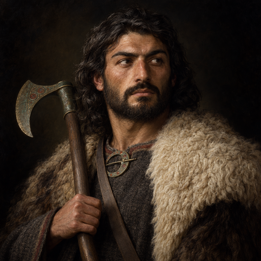 Portrait interpretation of The Koban Culture (AI-generated artwork, not documentary evidence)
