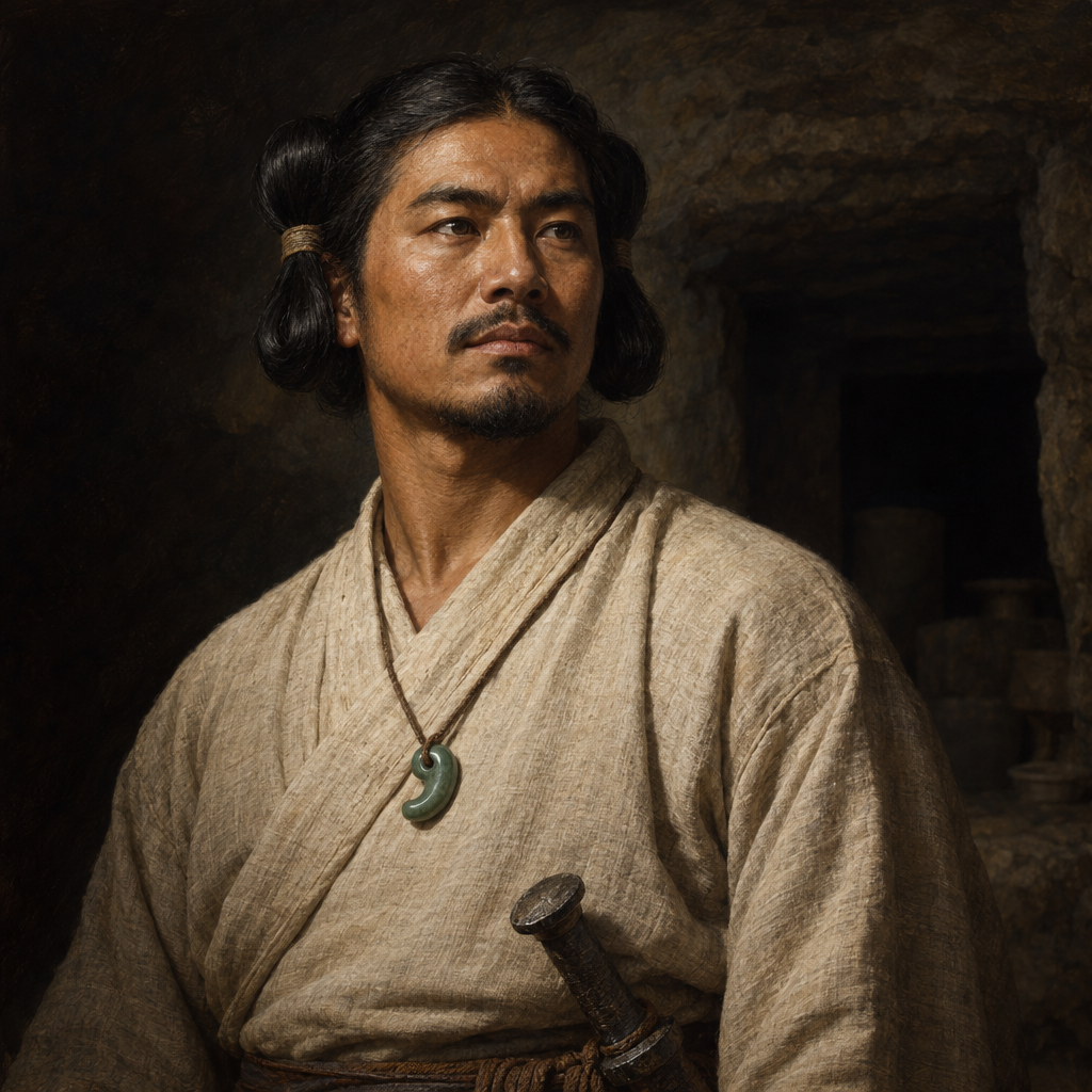 Portrait interpretation of The Kofun-Period Japanese of Iwade (AI-generated artwork, not documentary evidence)