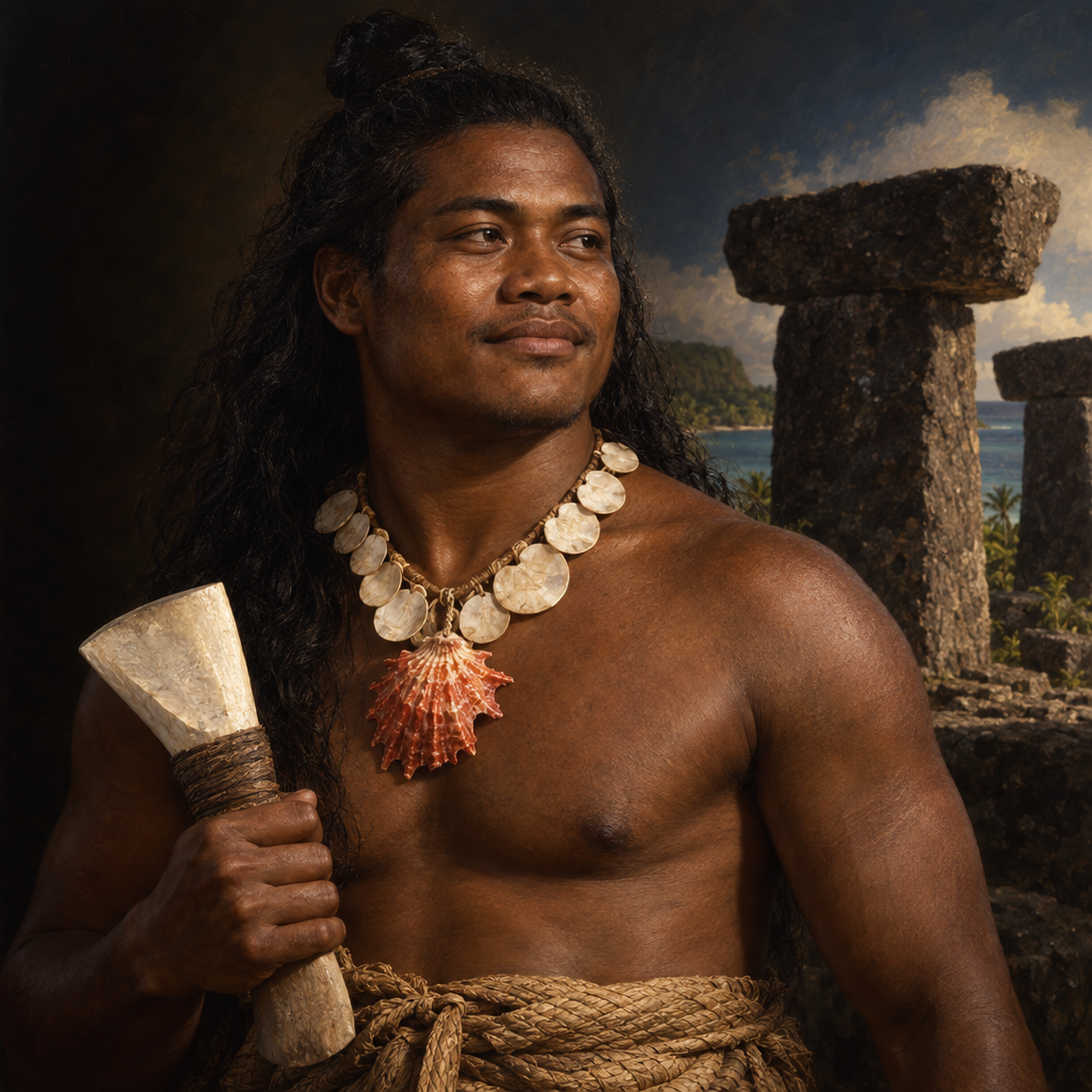 Portrait interpretation of The Latte Builders of the Marianas (AI-generated artwork, not documentary evidence)