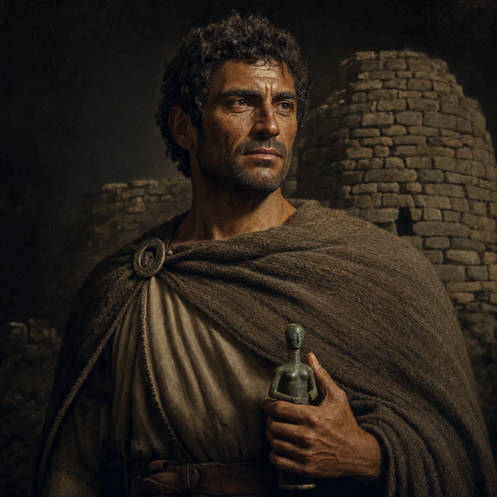 Portrait interpretation of The Nuragic Sardinians (AI-generated artwork, not documentary evidence)