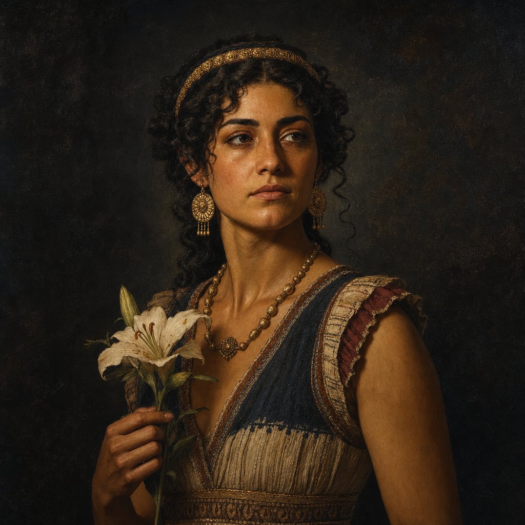 Portrait interpretation of The Palace of Nestor Burials (AI-generated artwork, not documentary evidence)