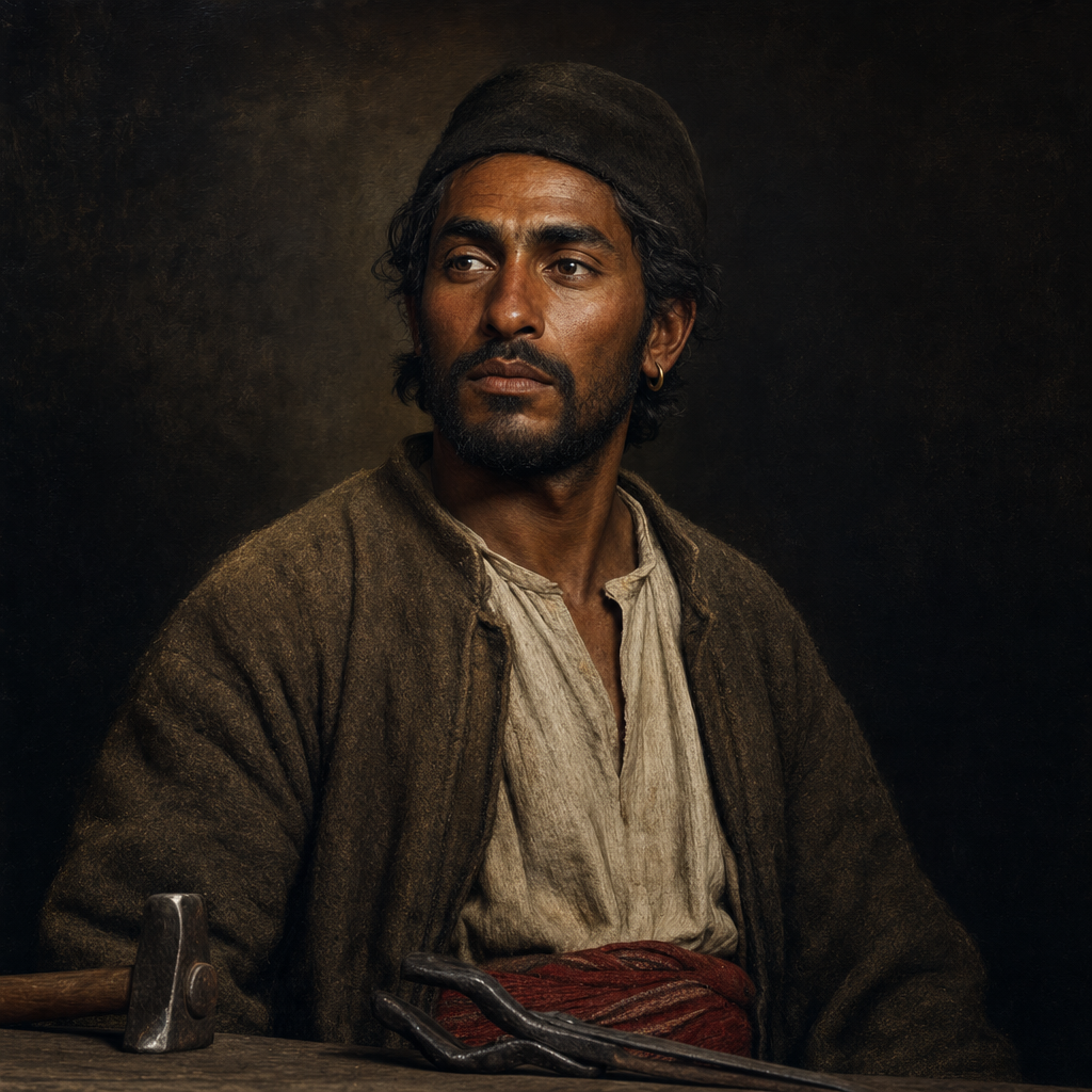 Portrait interpretation of The Roma of Barç (AI-generated artwork, not documentary evidence)
