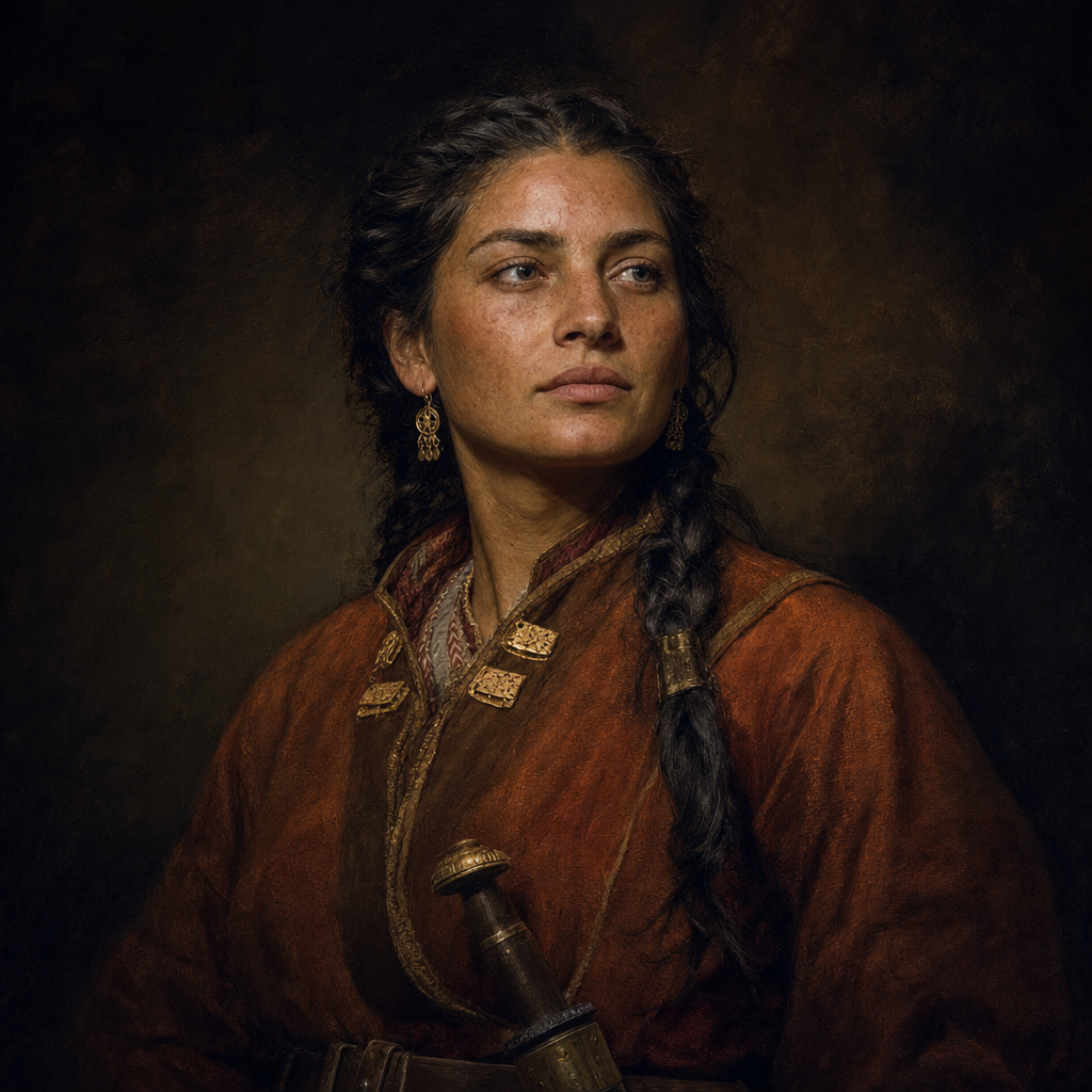 Portrait interpretation of The Sarmatians of the Lower Danube (AI-generated artwork, not documentary evidence)