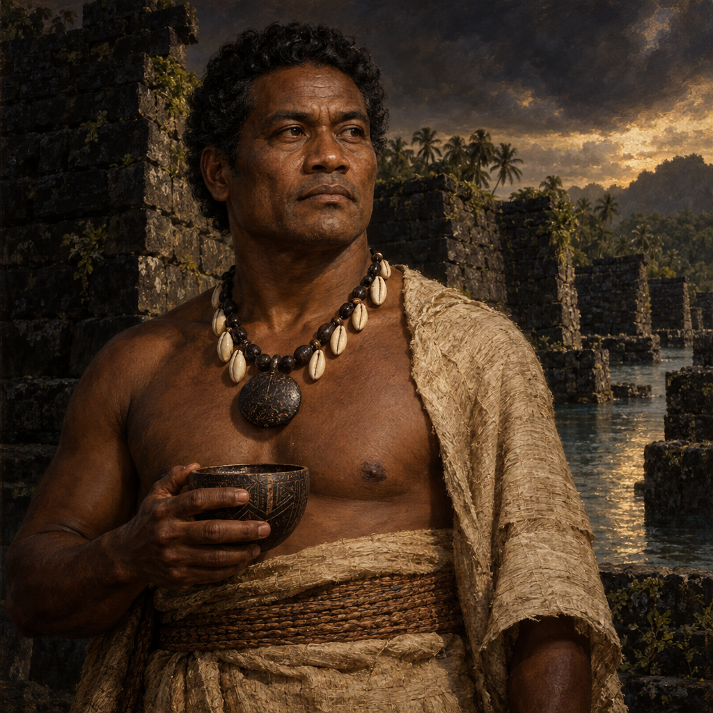 Portrait interpretation of The Saudeleur Dynasty of Nan Madol (AI-generated artwork, not documentary evidence)