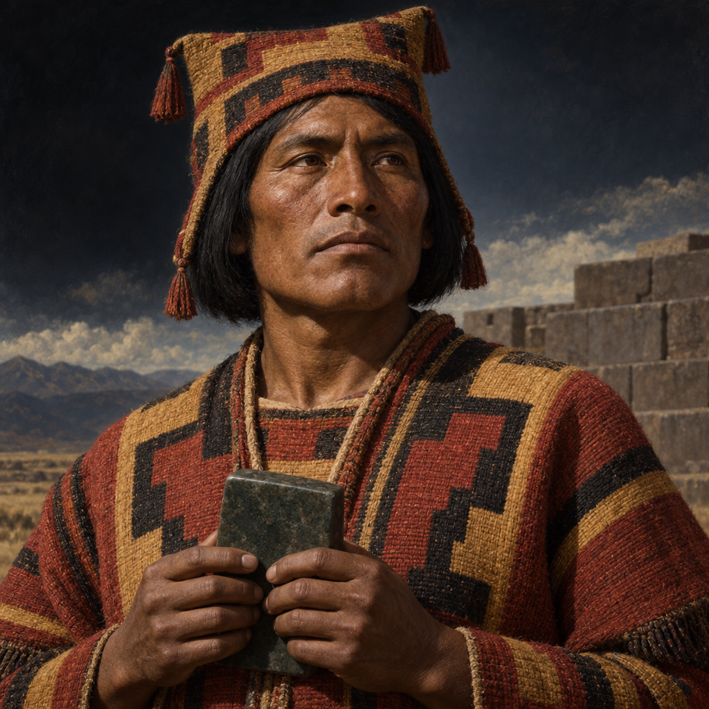 Portrait interpretation of The Tiwanaku of the Akapana (AI-generated artwork, not documentary evidence)