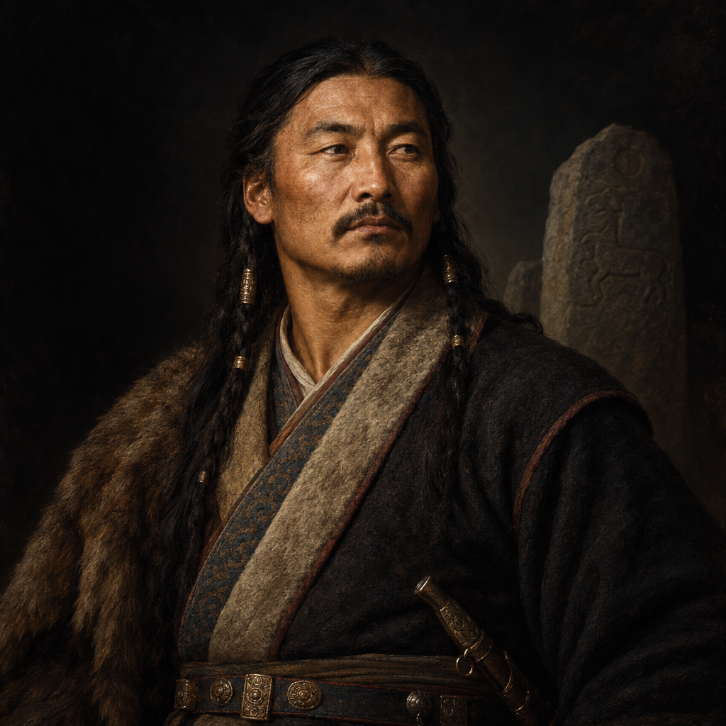 Portrait interpretation of The Türks of Gurvan Dov (AI-generated artwork, not documentary evidence)