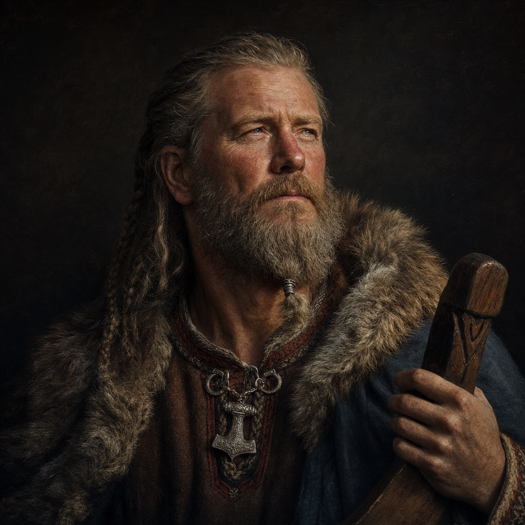 Portrait interpretation of The Vikings (AI-generated artwork, not documentary evidence)