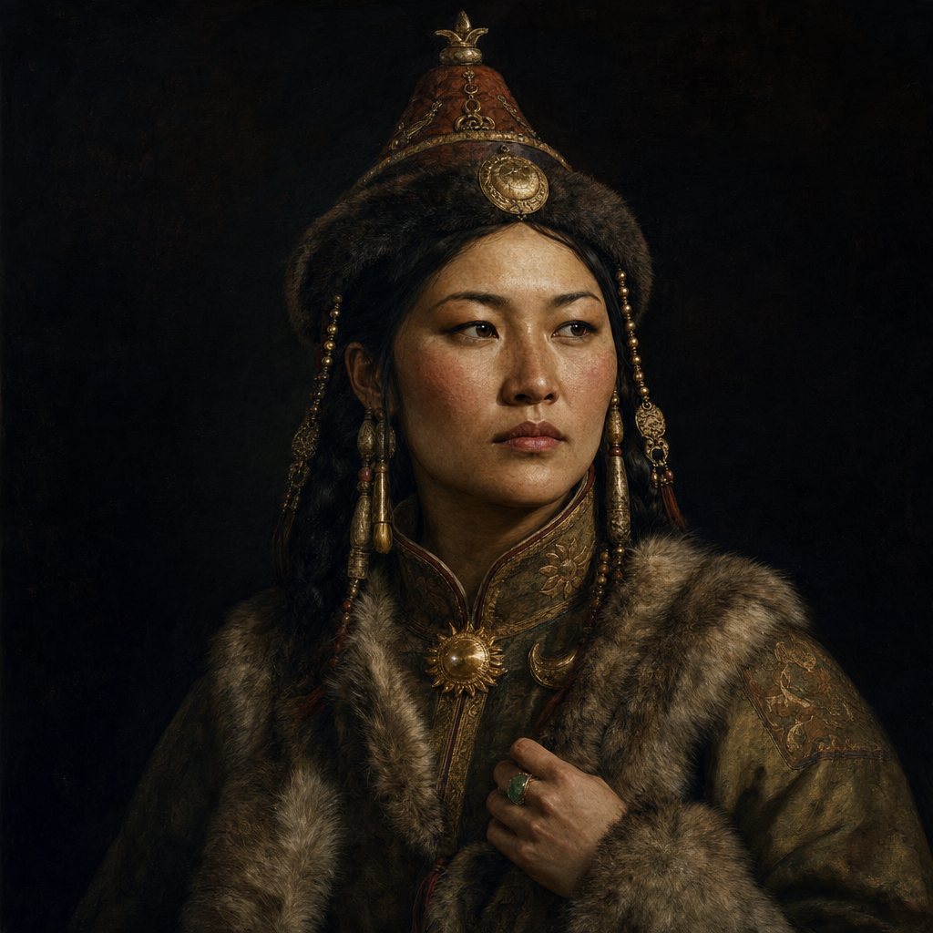 Portrait interpretation of The Xiongnu Imperial Elite (AI-generated artwork, not documentary evidence)