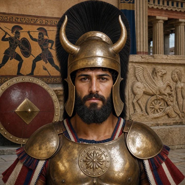 Artistic interpretation of the Ancient Greek (AI-generated artwork, not documentary evidence)