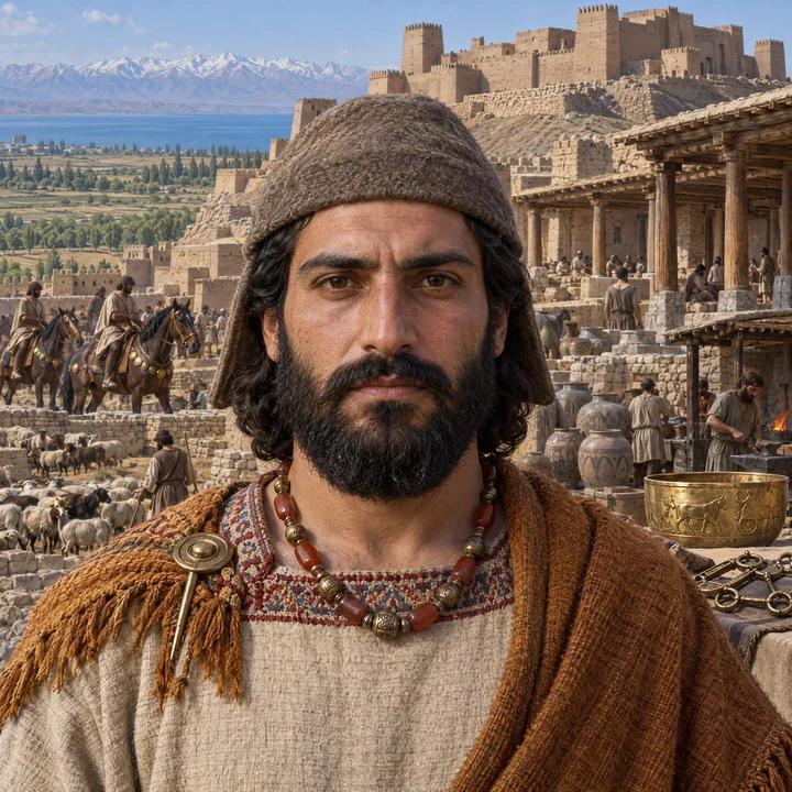 Artistic interpretation of the Iron Age Iranian Plateau (AI-generated artwork, not documentary evidence)