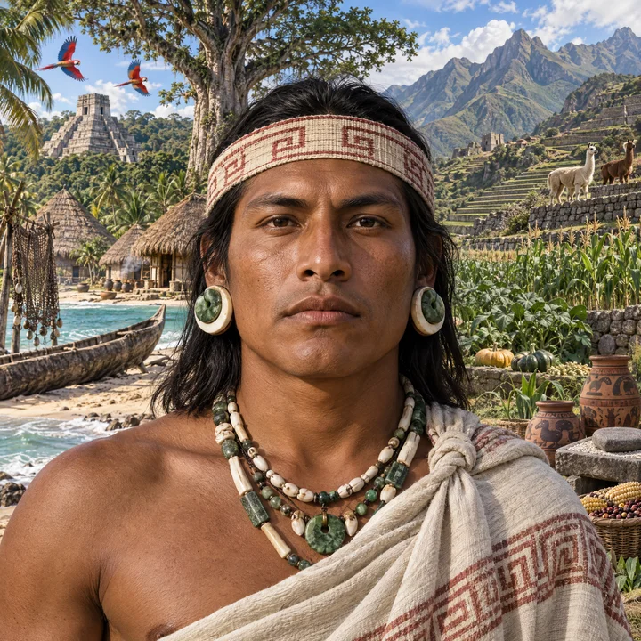 Artistic interpretation of the Native American (AI-generated artwork, not documentary evidence)